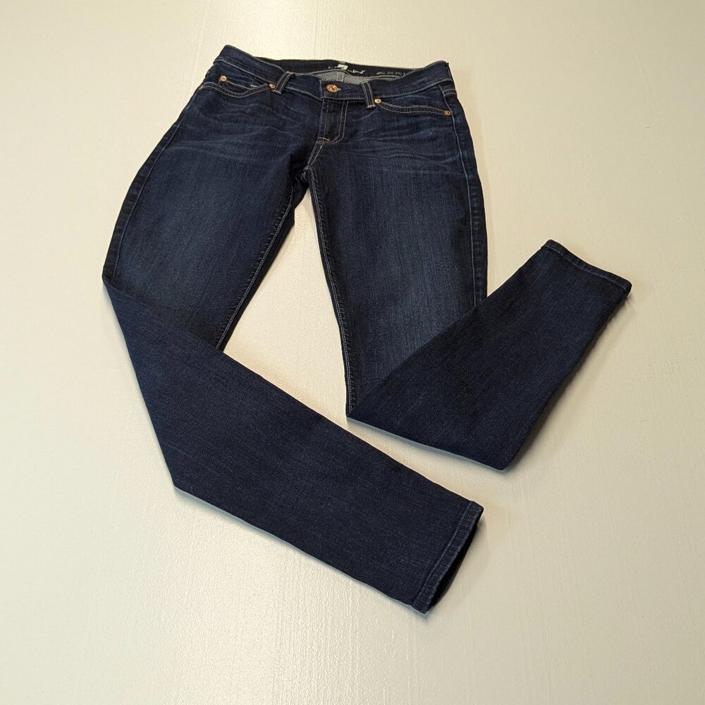 7 For All Mankind The Skinny Dark Wash Size 26 Low Rise
